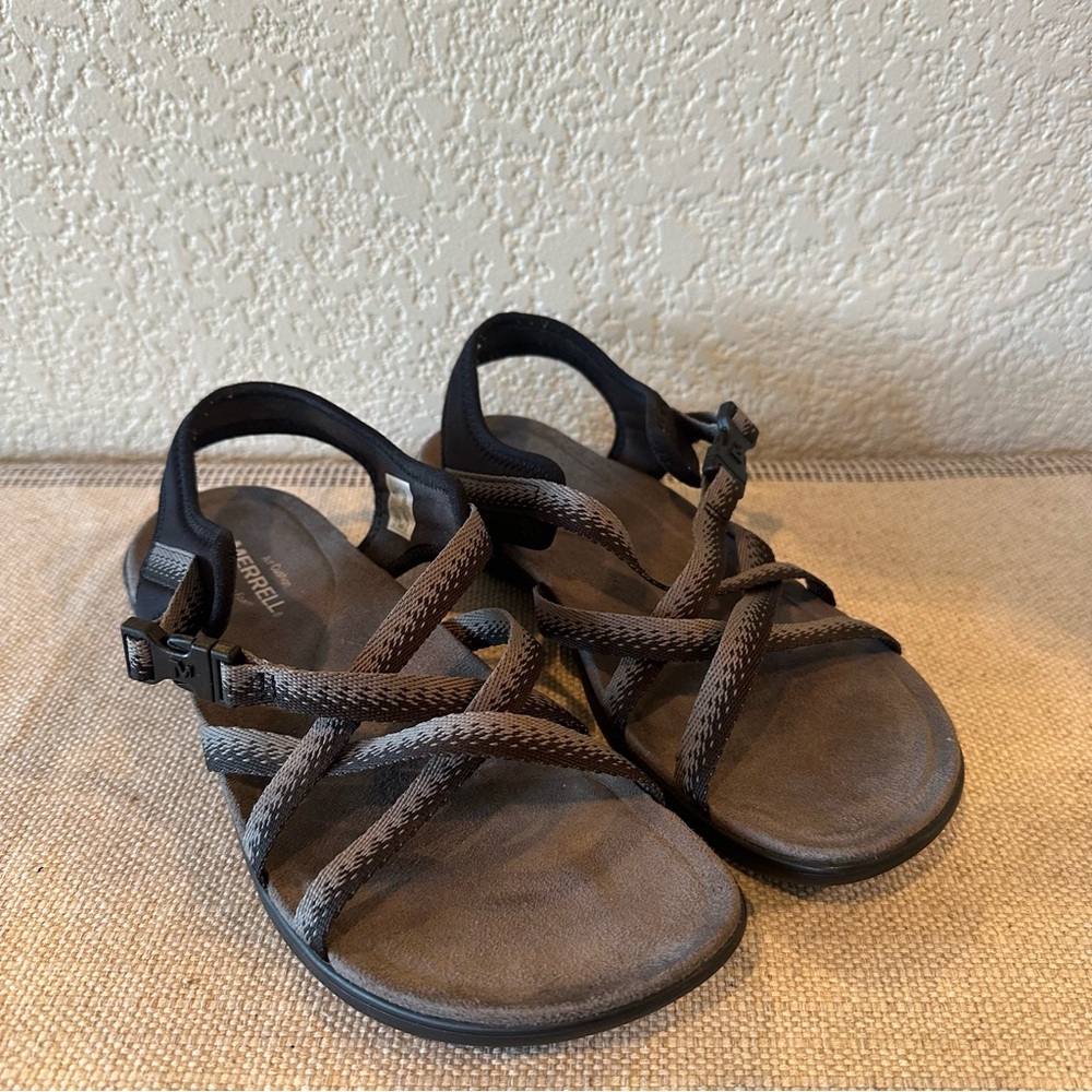 Merrell Black Charcoal Muri Lattice Sandals - Picture 3 of 13